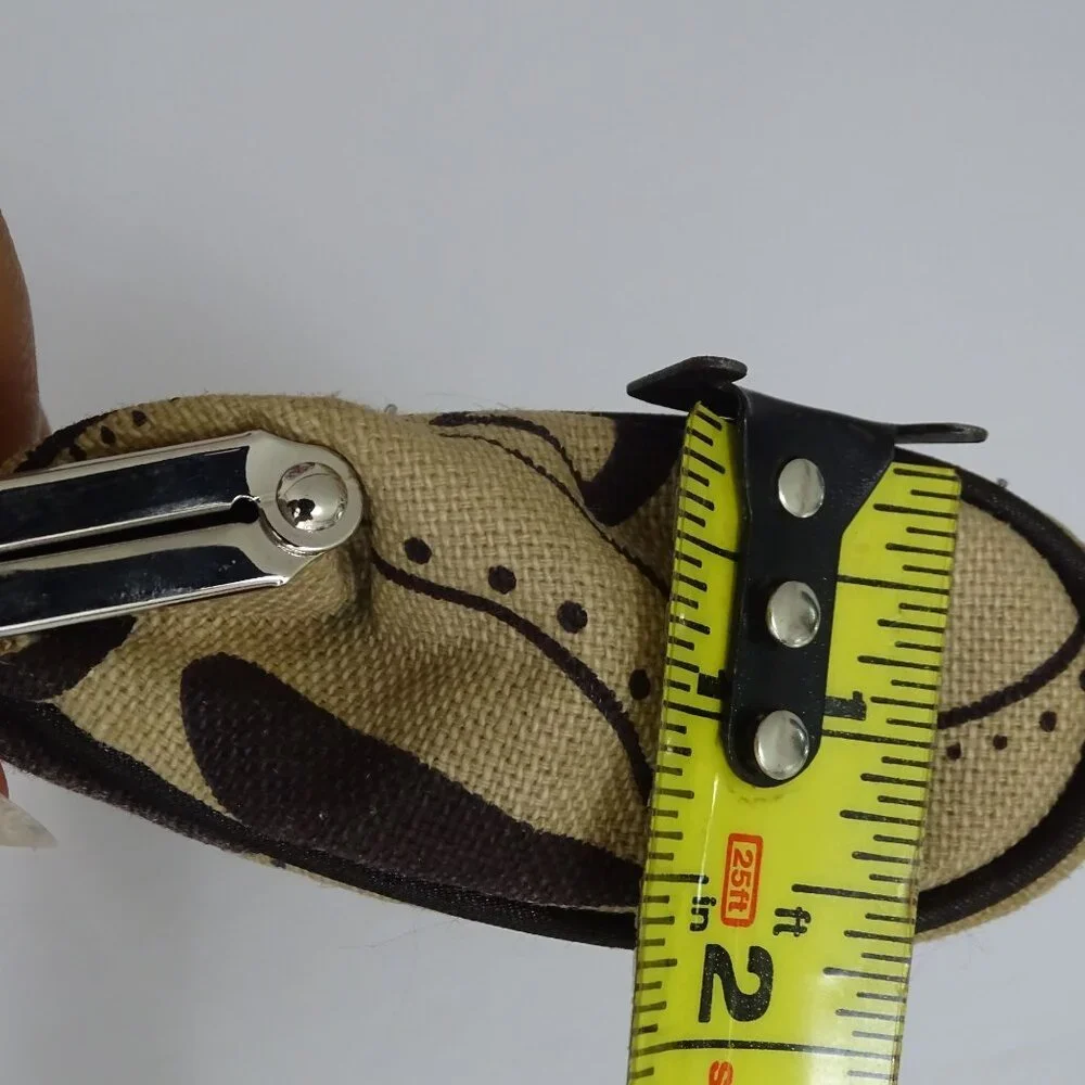Old Navy Beige Brown Clutch Bag Linen Cotton With Clasp Closure FLAW